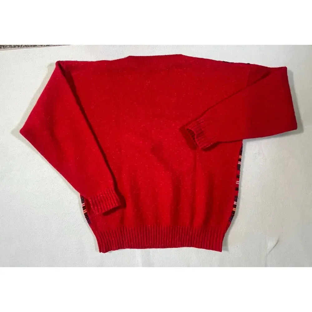 VTG Gant Wool Blend Red Plaid Sweater Pullover Grandpa Y2K Mens XL Cabin Cozy